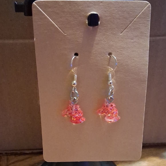 Hand Crafted Jewelry - Pink Glitter Unicorn Earrings
